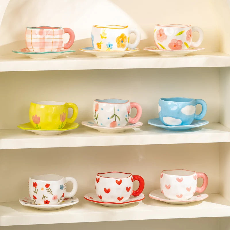 painted topsy mugs