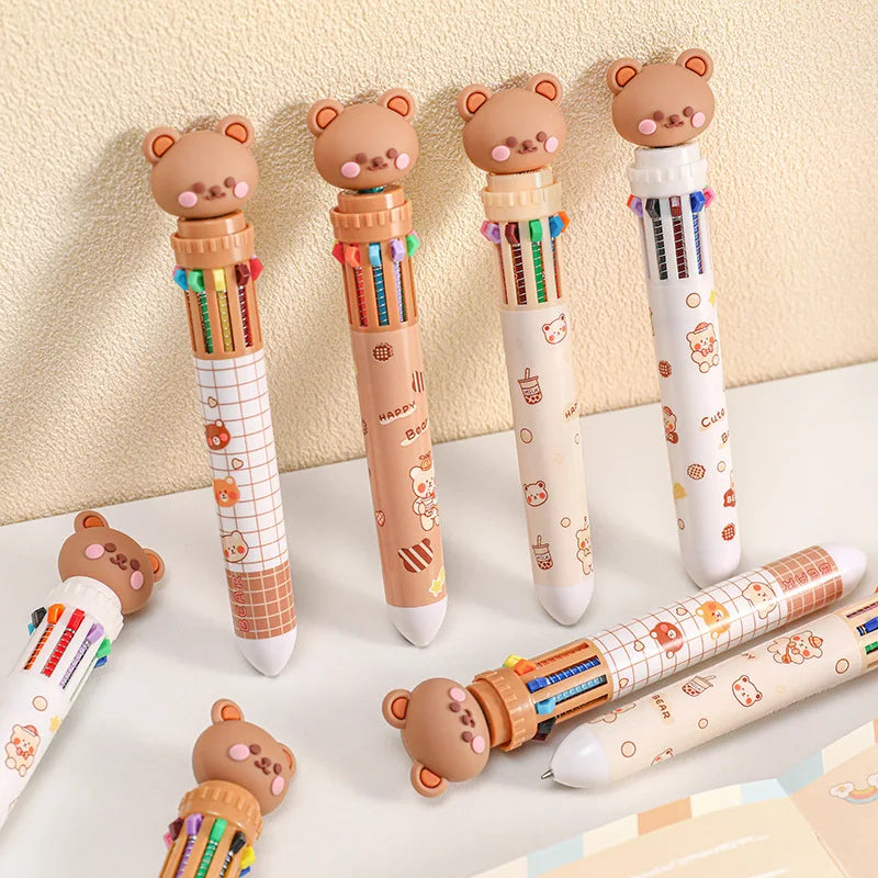 10 Colour kawaii ballpoint pen