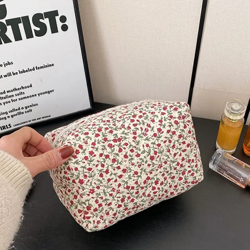 quilted floral storage organiser