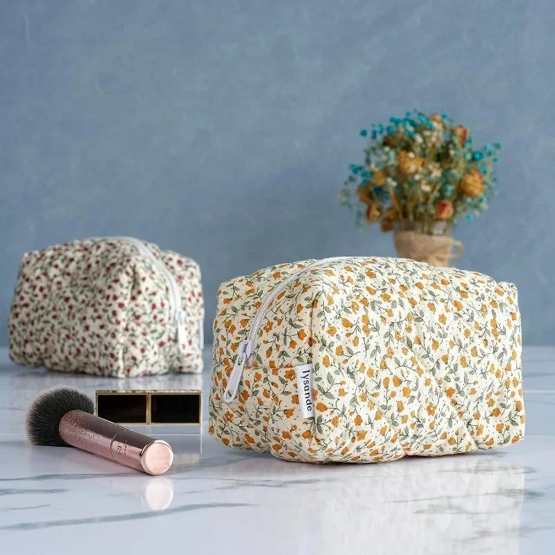 quilted floral storage organiser