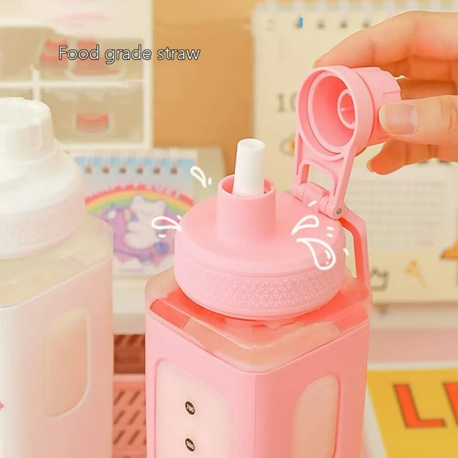 Kawaii Shaker Straw Water Bottle
