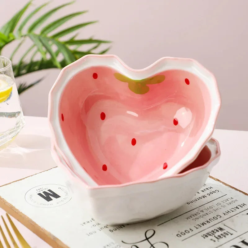 Strawberry ramen bowl and spoon