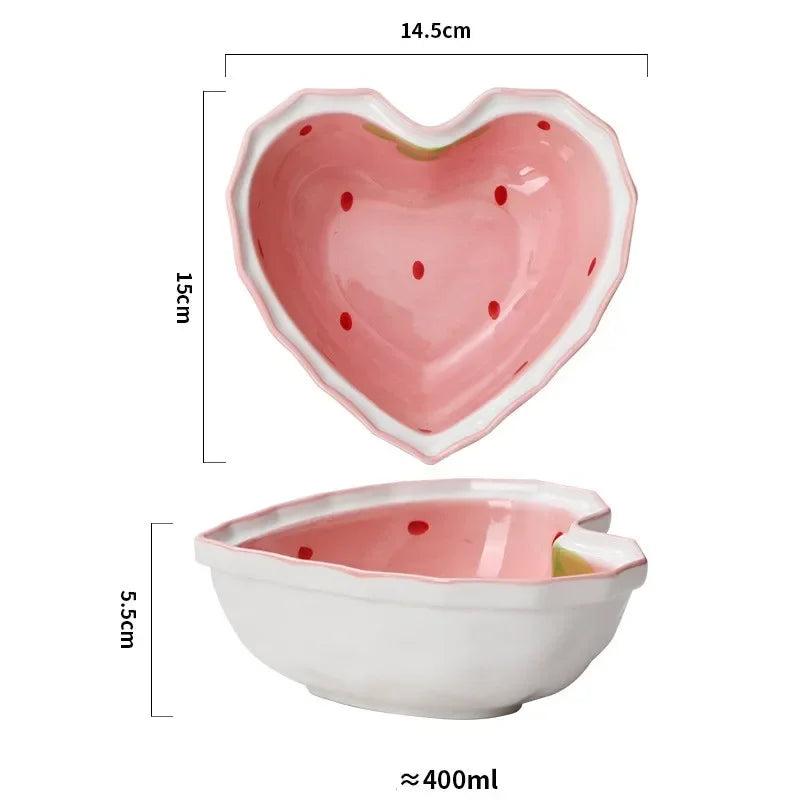 Strawberry ramen bowl and spoon