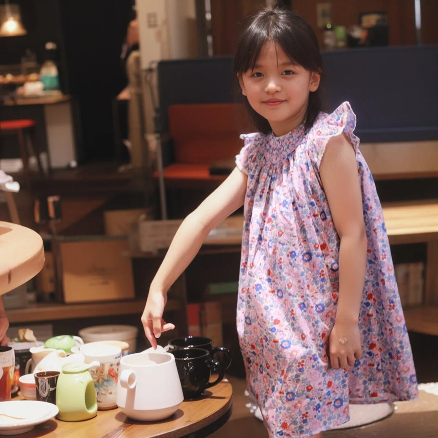 Smocked ditsy dress