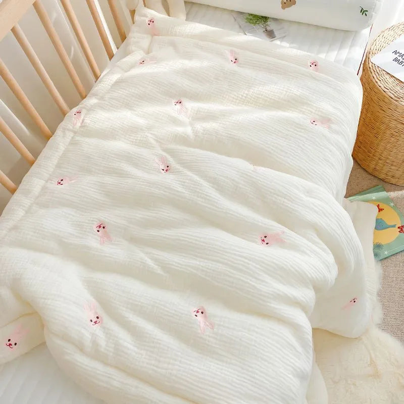 100% Cotton ditsy baby summer blanket