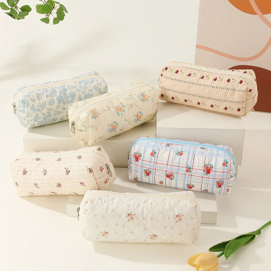 Quilted Cotton makeup bag