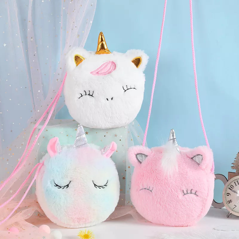 Girls unicorn plushy bag