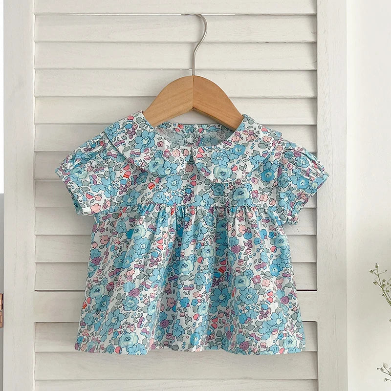 baby girls ditsy top and bloomer set