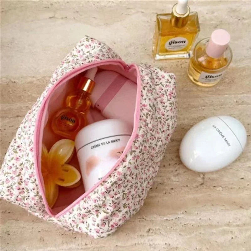 quilted floral storage organiser