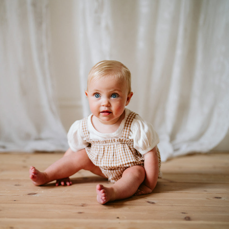 Odetta Gingham Seersucker Romper