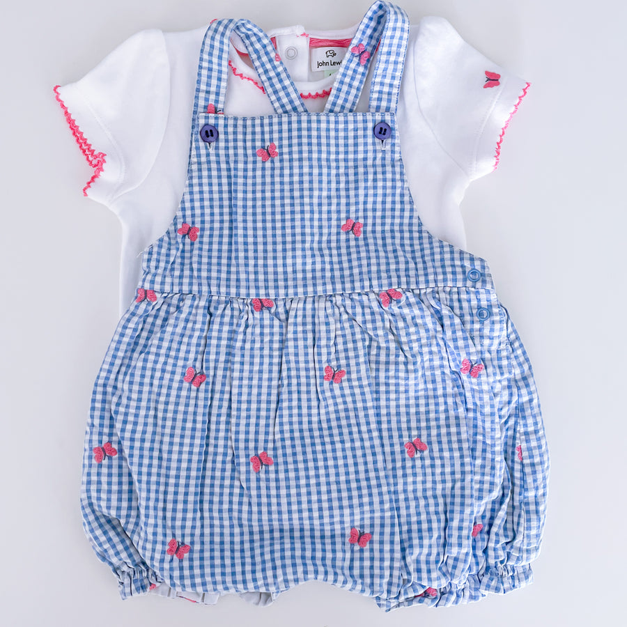 3-6 months John Lewis butterfly dungaree set