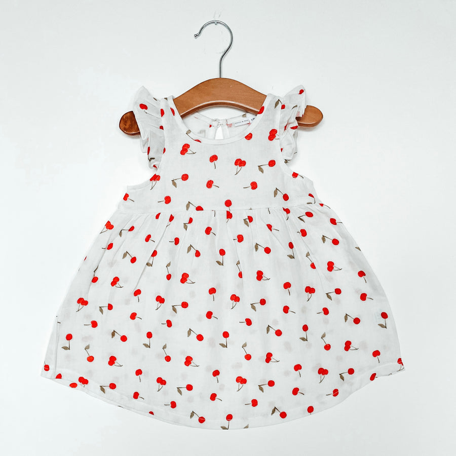 cherry muslin dress