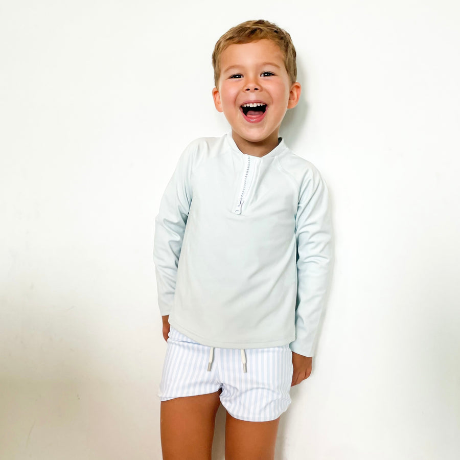 boys sun safe rashvest - duck egg blue