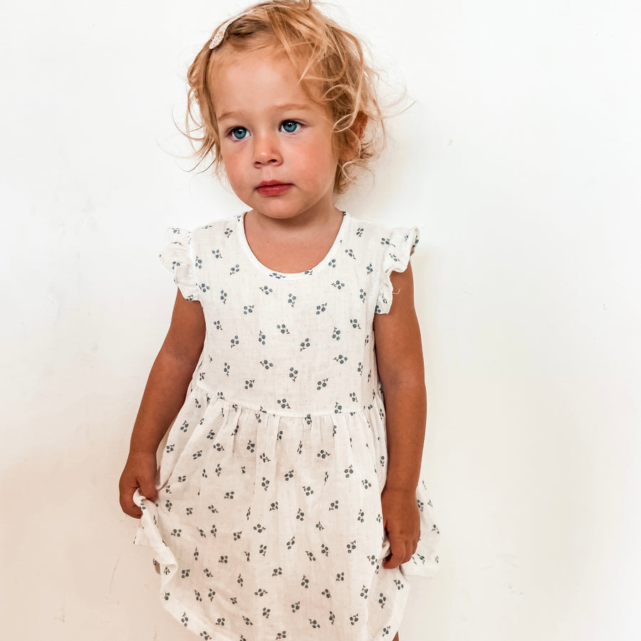 Berry Blue muslin dress