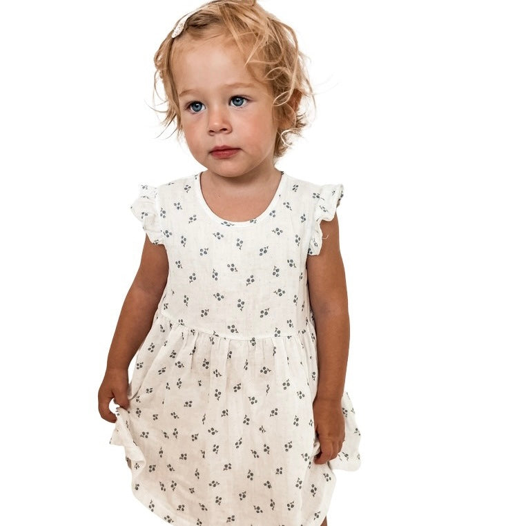 Berry Blue muslin dress