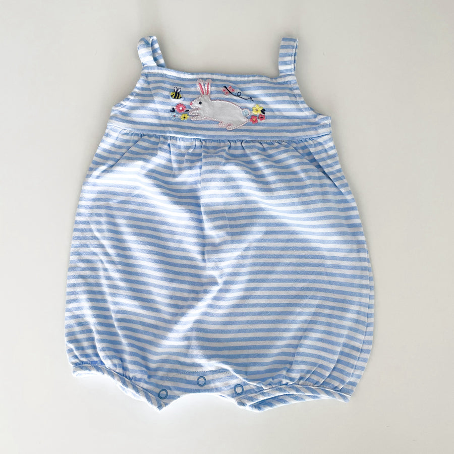 3-6 months John Lewis blue striped bunny romper