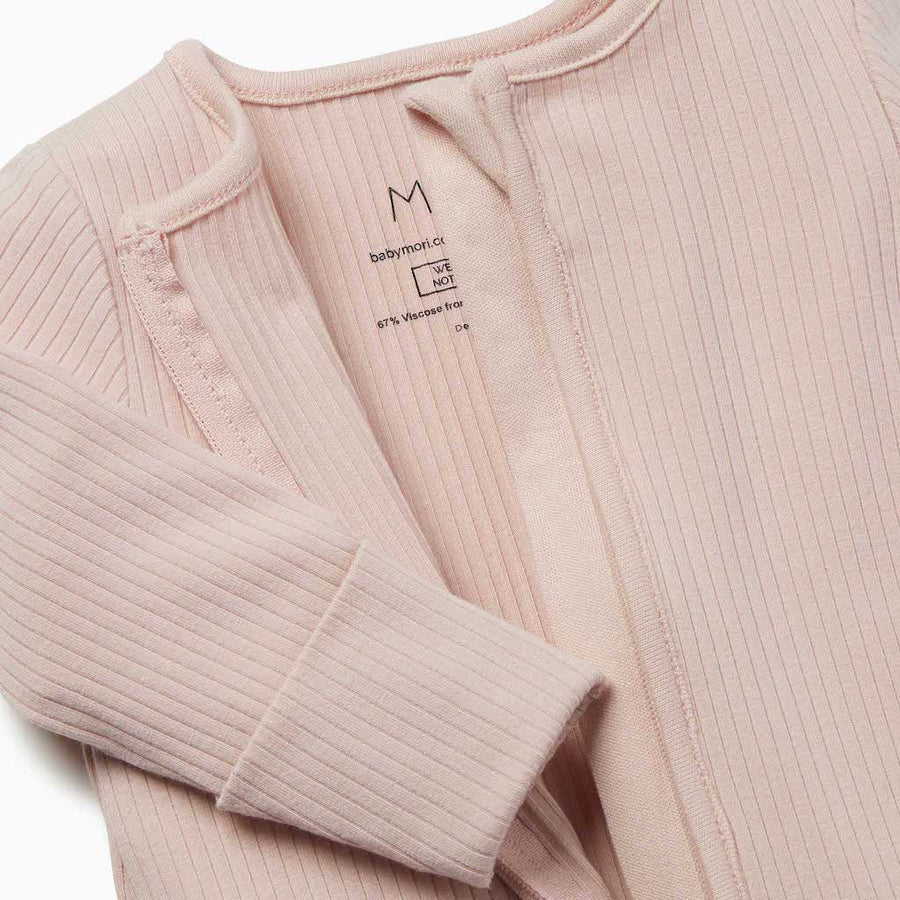 Ribbed sleepsuit - blush