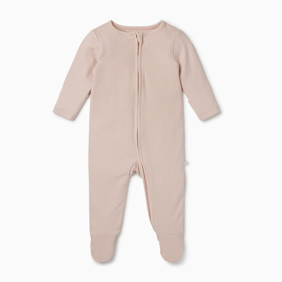 Ribbed sleepsuit - blush