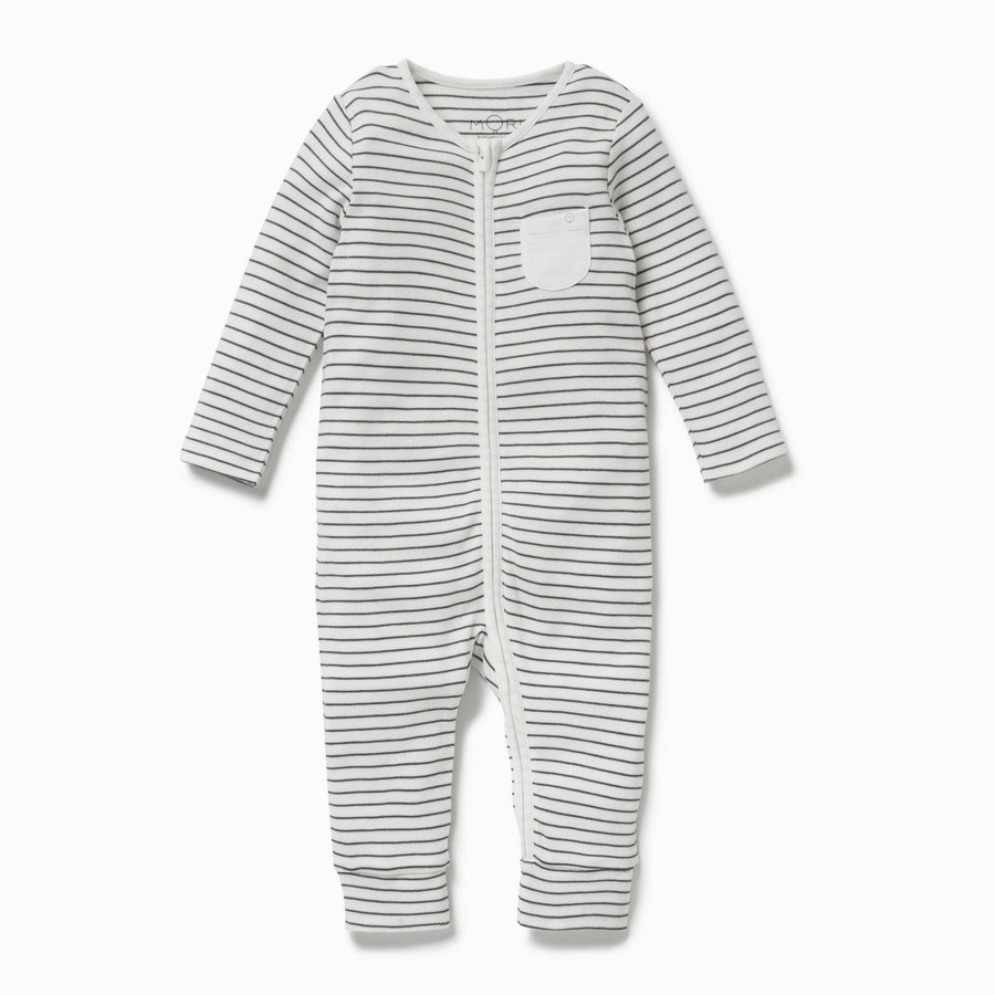 Organic zip sleepsuit - grey